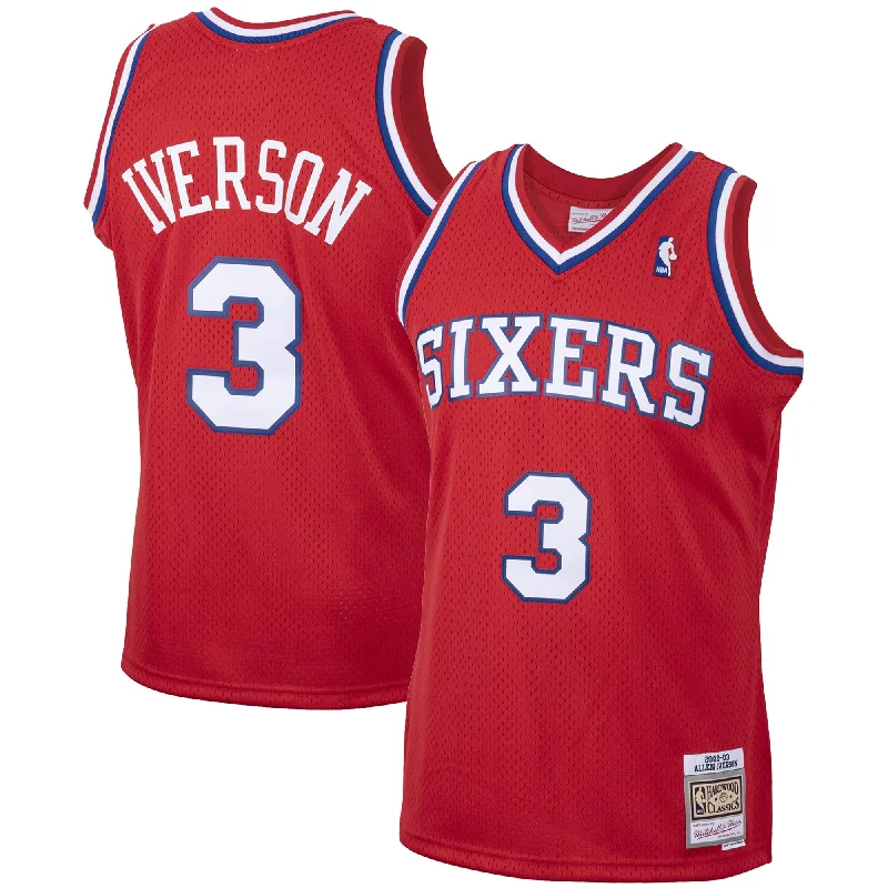 Custom Basketball Jersey For Fans and Collectors-Allen Iverson Philadelphia 76ers 2001/02 Hardwood Classics Swingman Basketball Jersey - Red