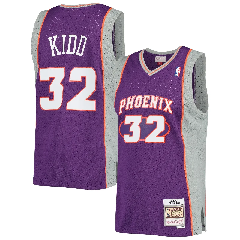 Basketball Jersey With Custom Text and Logos-Jason Youthd Phoenix Suns 2001/02 Hardwood Classics Swingman Basketball Jersey - Purple