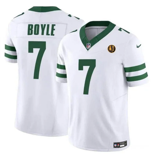 Football Jersey For School Spirit-Men's New York Jets #7 Tim Boyle White 2023 F.U.S.E. Throwback With John Madden Patch Vapor Untouchable Limited Football Stitched Jersey