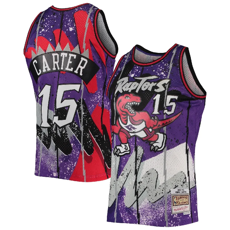 Basketball Jersey For Team Uniforms-Vince Carter Toronto Raptors Hardwood Classics 1998/99 Hyper Hoops Swingman Basketball Jersey - Purple