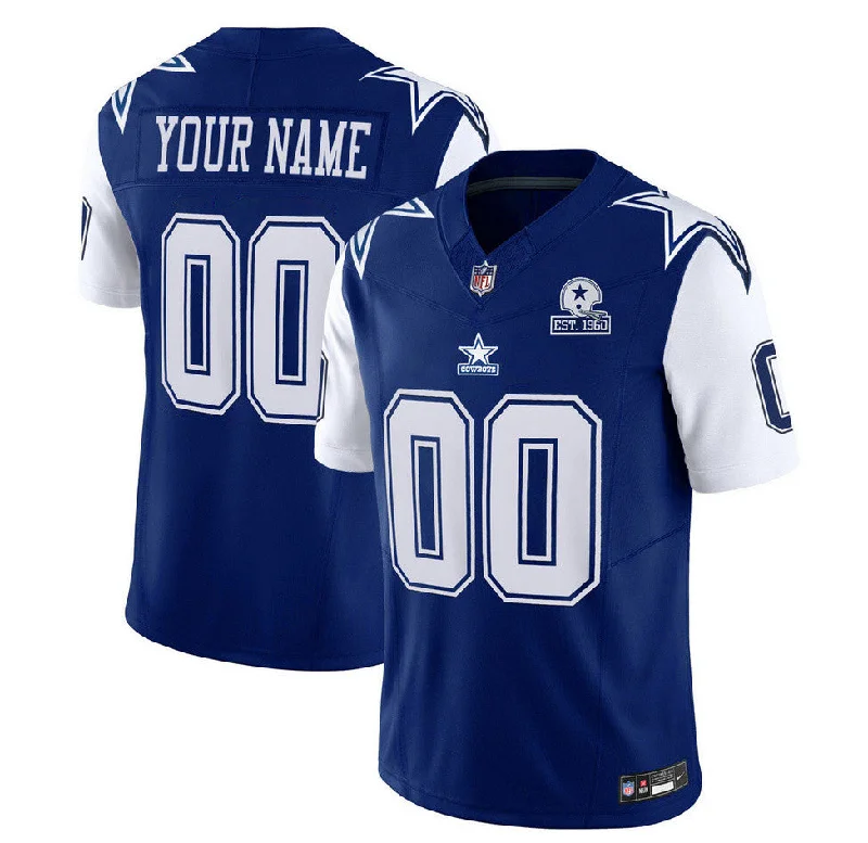 Football Jersey With Custom Artwork-Men's Dallas Cowboys Active Player Custom Navy 2023 F.U.S.E. With Established In 1960 Patch Vapor Limited Football Stitched Jersey