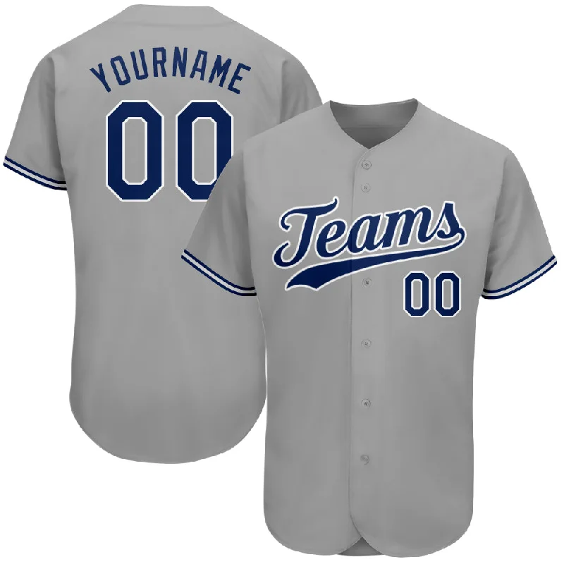 Baseball Jersey For Corporate Gifts-Custom Gray Royal-White Authentic Baseball Jersey