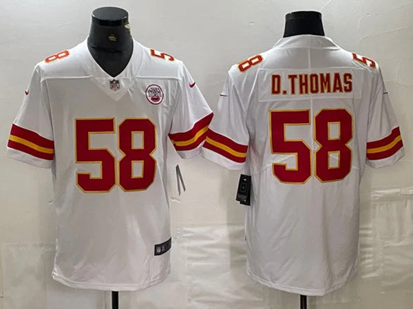 Football Jersey For Fan Customization-Men's Kansas City Chiefs #58 Derrick Thomas White Vapor Untouchable Limited Football Stitched Jersey