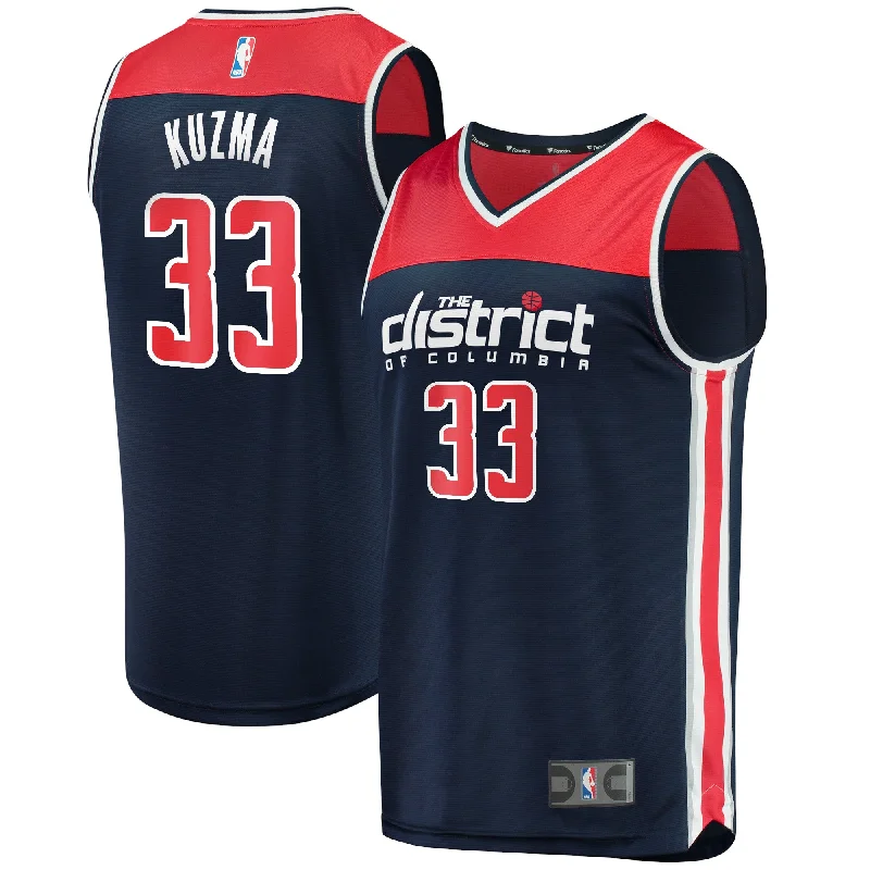 Basketball Jersey For Custom Tailoring-Kyle Kuzma Washington Wizards Branded Fast Break Player Basketball Jersey - Statement Edition - Navy